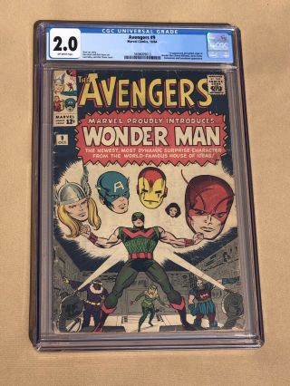 Marvel Comics Group The Avengers Issue 9 1964 Cgc 2.  0 Gd Ow 1st App Wonder Man