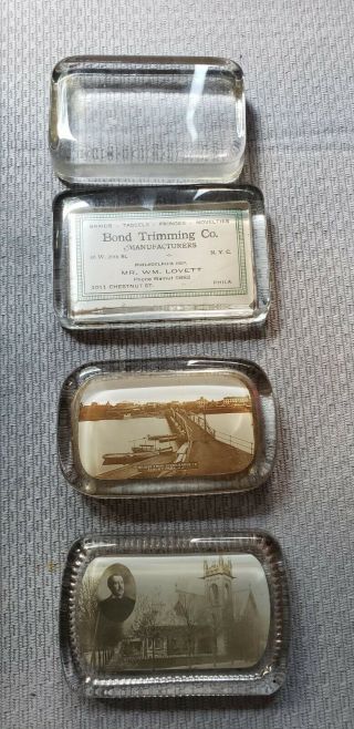 Antique / Vintage Glass Advertising Paperweights