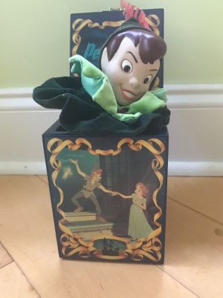 Vintage Enesco Walt Disney " Peter Pan " Mini Musical Jack In The Box