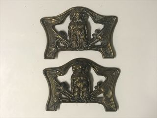 Vintage H L Judd Art Nouveau Brass Owl Expandable Book Rack 9776 Frames Only