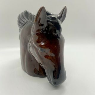 Horse Head Vase Brown Glossy 2