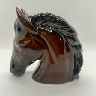 Horse Head Vase Brown Glossy 3