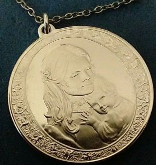 1974 22 " Necklace Franklin Sterling Silver Mothers Day Mom & Baby