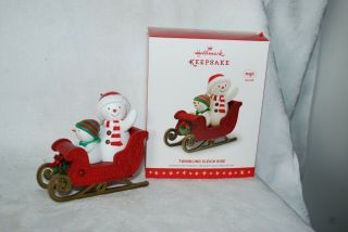Twinkling Sleigh Ride 2016 Hallmark Ornament Snowman Here We Come A - Wassailing