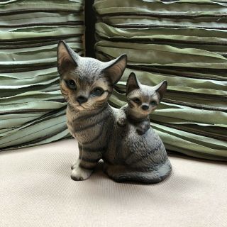 Harvey Knox Kingdom House Of Global Art Ceramic Cat Kitten Tabby Figurine Japan