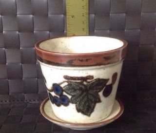 Vintage Otagiri Flower Pot With Drip Dish Japan Small Hand Crafted,  Hand Painted