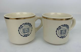 Vtg Yale University Mdcci White Ceramic 10oz Coffee Mug Set Of 2 Cups Usa Made
