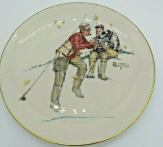 Norman Rockwell Gorham 10.  75 " Plate 1980 Limited 4 Seasons Summer - Trout Dinner