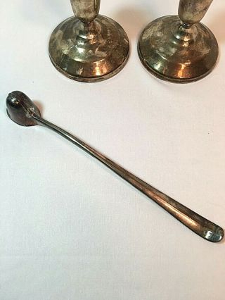 Two Vintage Silver Plate Candle Holders and Helmet Style Snuffer 3