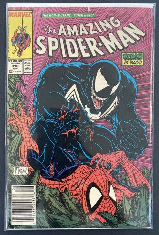 The Spider - Man 316 Todd Mcfarlane Venom Cover Marvel Comics (1989)