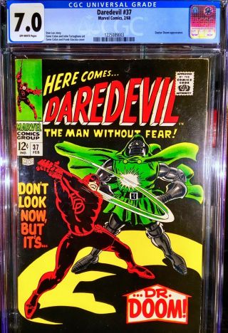 Daredevil 37 Cgc 7.  0 Ow/w Pages.  1968.  Dr.  Doom Cover.  Stan Lee