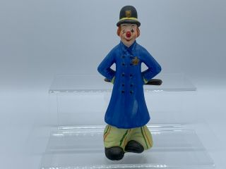 1980 Vintage Seymour Mann Hand Painted Porcelain Policeman Winking Clown 7 "
