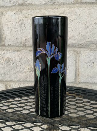 Vintage Otagiri Blue Iris Flower Vase Japan