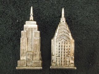 York City Empire State Bldg And Chrysler Bldg Salt And Pepper Shakers