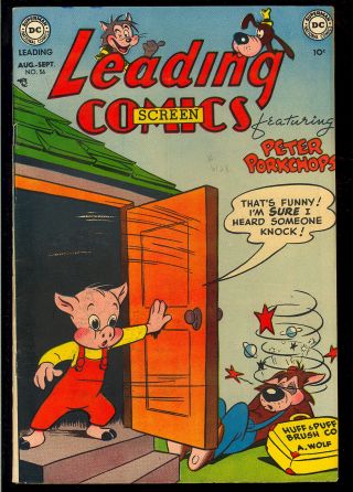Leading Screen Comics 56 Golden Age Dc Funny Animal 1952 Vf -