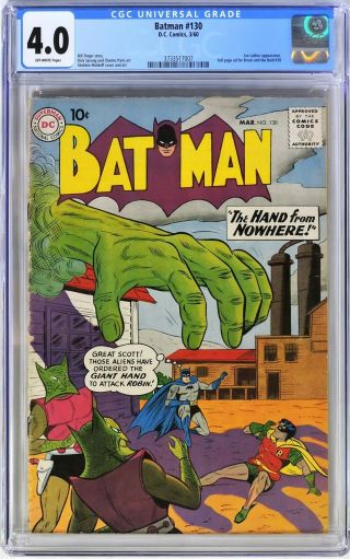 S477.  Batman 130 By Dc Cgc 4.  0 Vg (1960) Full Page Ad For Brave & The Bold 28
