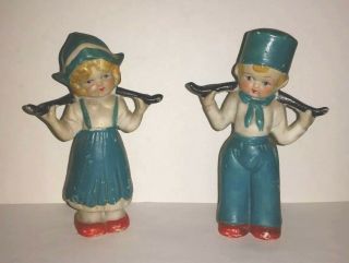 Vintage Bisque Dutch Boy And Girl - Made In Japan