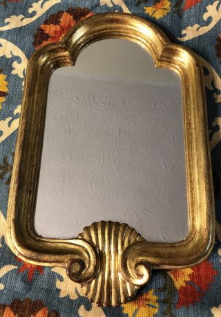 Vintage Italian Florentine Gold Gilt Framed Mirror 12.  5”x7.  75” Made In Italy