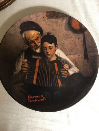 Norman Rockwell The Music Maker Plate With Frame.  Plate Number E6600.  1981 2