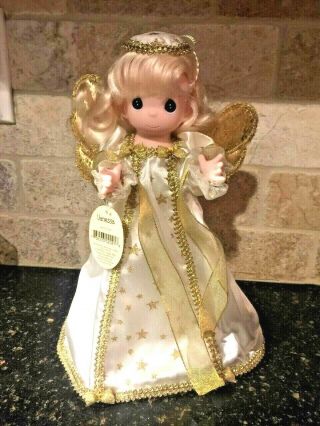 Vintage Precious Moments Vanessa White,  Gold Blonde Angel Tree Topper,  Ec Tags