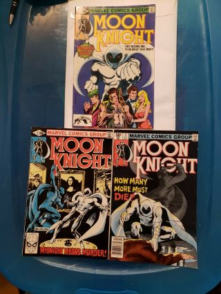 Moon Knight 1,  2,  3 (marvel 1980)