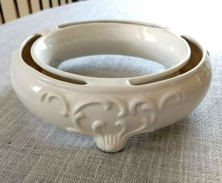 Goebel Ivory Porcelain Footed Flower Ring Vase 6 1/2 " X 2 " Vintage 1950 " S Pansy