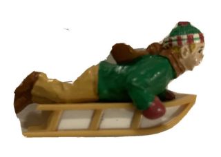 Dept.  56 Village Animated Sledding Hill Magnetic Boy On Sled Replacement Figure
