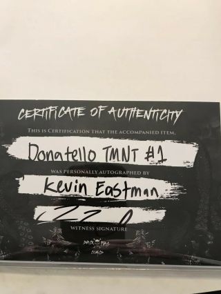 Michaelangelo 1 Micro Signed And Sketched By Kevin Eastman W/COA 3