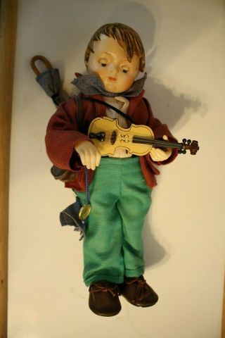 13” Hummel Goebel Porcelain Doll Fiddler Boy With Violin