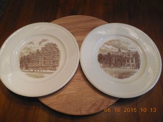 Two (2) Wedgwood Old London Views Plates.  Staple Inn & Middle Temple Hall
