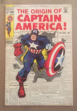 Captain America 109.  Jack Kirby Cover.  Origin Of Captain America