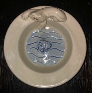 Vintage Fitz And Floyd Cat - Fish Bowl Cat Water Dish Ashtray Trinket Dish