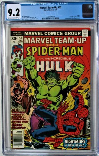 Marvel Team - Up 53 Cgc 9.  2 1977 Marvel Hulk 1st Byrne On X - Men -