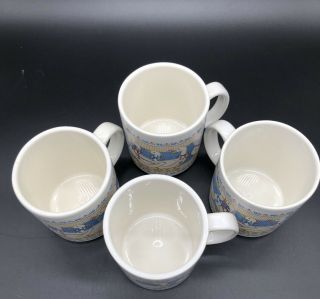 4 Vintage Treasure Craft Stoneware Ribbon Geese Coffee Cups Mug 3