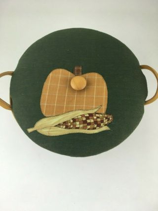 Heart Of Dresden Fabric Fall Autumn Lid For Longaberger Pine - Cone Basket