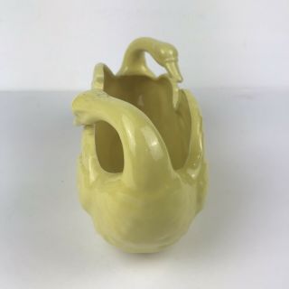 Vintage Swans Planter Yellow Ceramic Hand Painted Made in Japan Vase 2