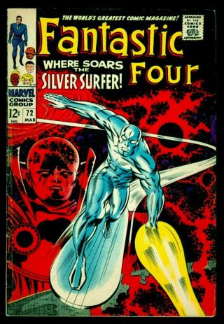 Marvel Comics Fantastic Four 72 Silver Surfer Vg/fn 5.  0
