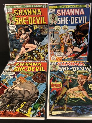 Shanna The She - Devil 2,  3,  4,  5 1972 Steranko Covers Marvel Comic 9.  0 (rc)