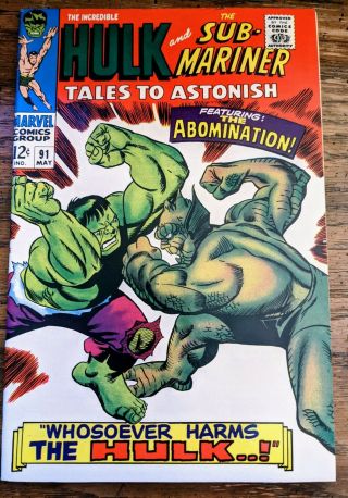 Tales To Astonish 91 Vf,  Debut Of Abomination 1st Cover Appearance Pt 90 Story