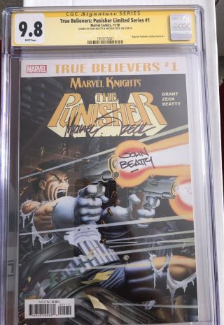 True Believers Punisher 1 Ss Cgc 9.  8 Limited Series Signed By Zeck & Beatty