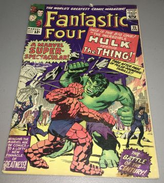 Fantastic Four 25 Marvel 1st Thing Hulk Battle Versus Vs.