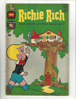 Richie Rich: The Poor Little Rich Boy 7 3.  5 (o/w) Vg - Harvey Comics 1961