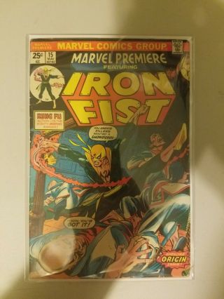 Marvel Premiere 15 - First Appearance And Origin Of Iron Fist - Vg,  Key