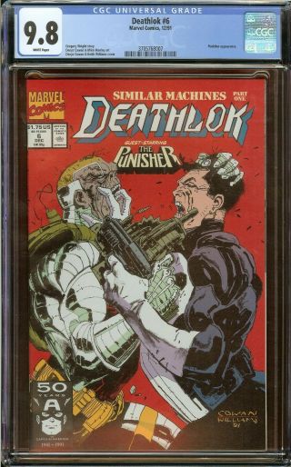 Deathlok 6 Cgc 9.  8 " Guest - Starring: The Punisher " 1991 White Pages