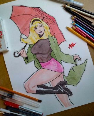 Gwen Stacy (11 " X17 ") Comic Art By Lucas Silva