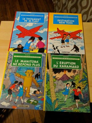 Les Aventures De Jo,  Zette Et Jocko Vols.  1 - 4 By Herge Casterman French Comics