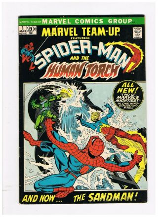 Marvel Team - Up 1 F/vf Spider - Man And Human Torch March 1972 Combine