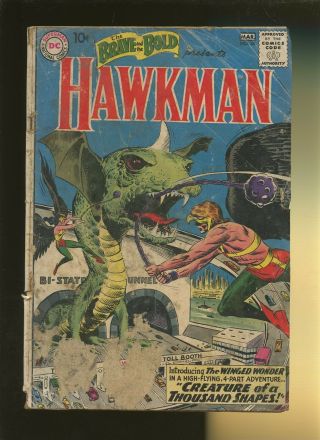 Brave And The Bold 34 Fr/gd 1.  5 1 Book Origin & 1st Hawkman & Hawkgirl Kubert