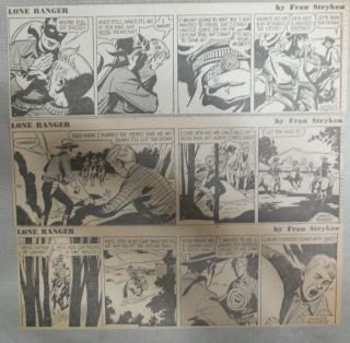 (284) " Lone Ranger " Dailies By Flanders 1 - 7,  9 - 12,  1950 Size: 3 X 8 Inches