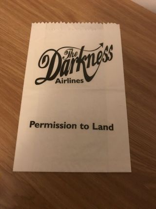 The Darkness Very Rare Sick Bag Permission To Land Justin Hawkins